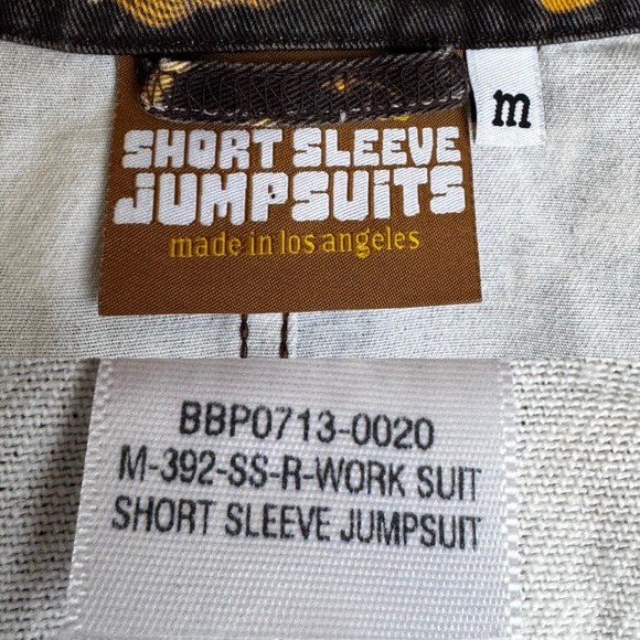 Rare Big Bud Press Short Sleeve Jumpsuit in Cookbook Print Brown Medium - Picture 13 of 16